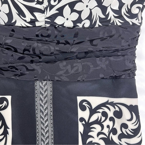 Nicole Miller Collection Elegant Silk Damask Floral Gown Maxi Dress - Picture 12 of 13